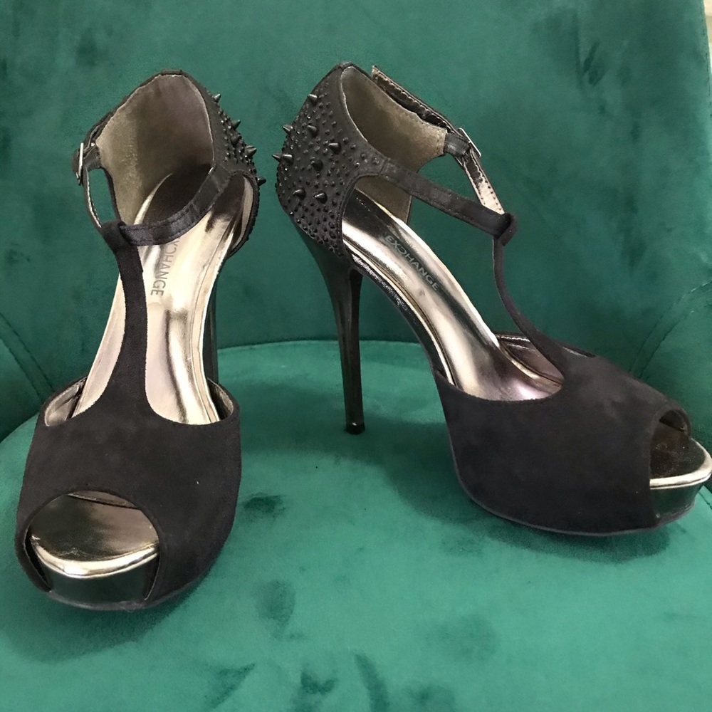 Studded black heels